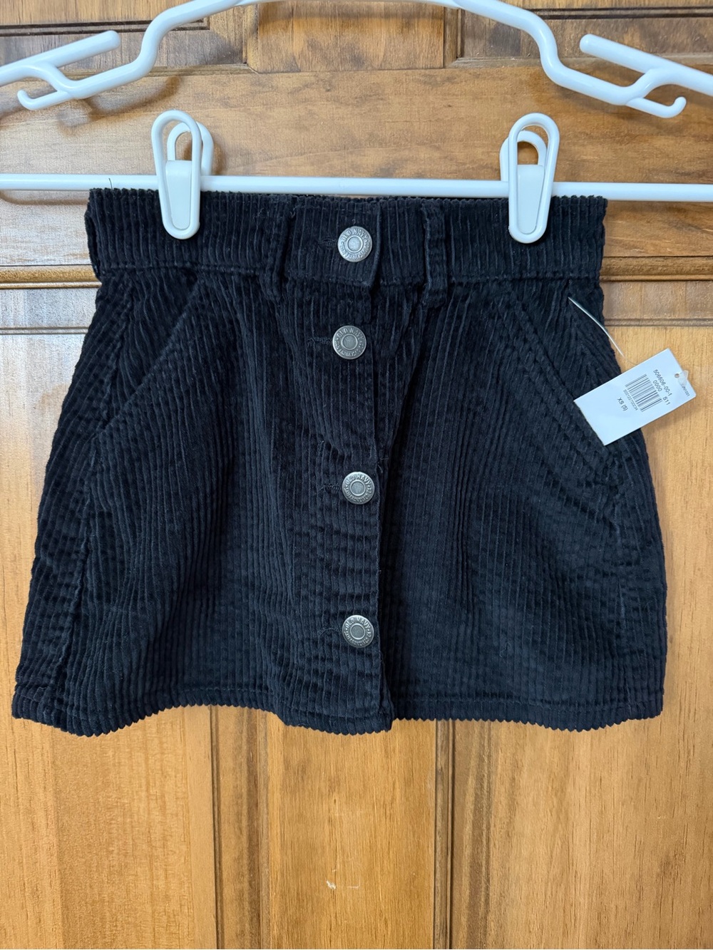 Kids Old Navy Black Corduroy Button-Front Mini Skirt
